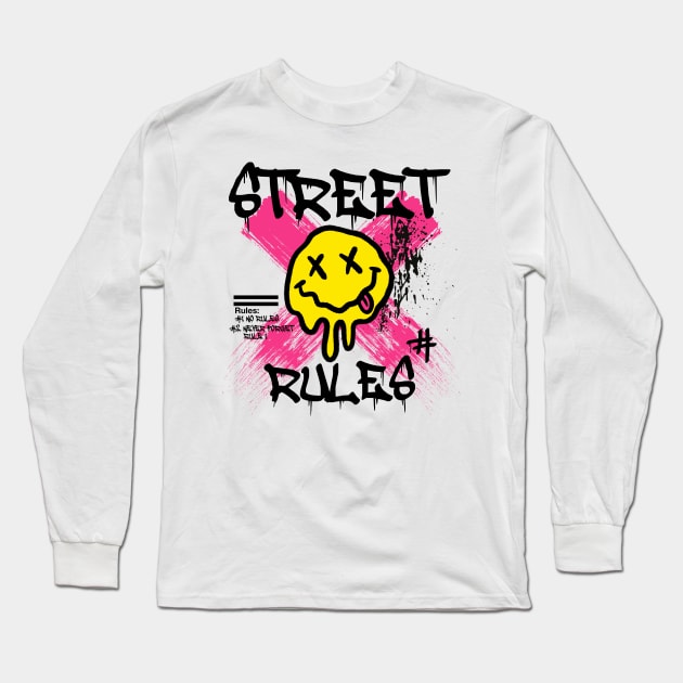 Street Rules Long Sleeve T-Shirt by xyz_studio